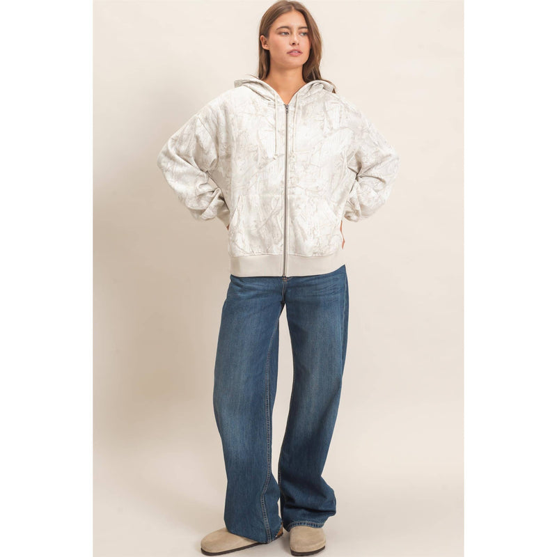 HYFVE Tree Camouflage Zip-Up Hoodie