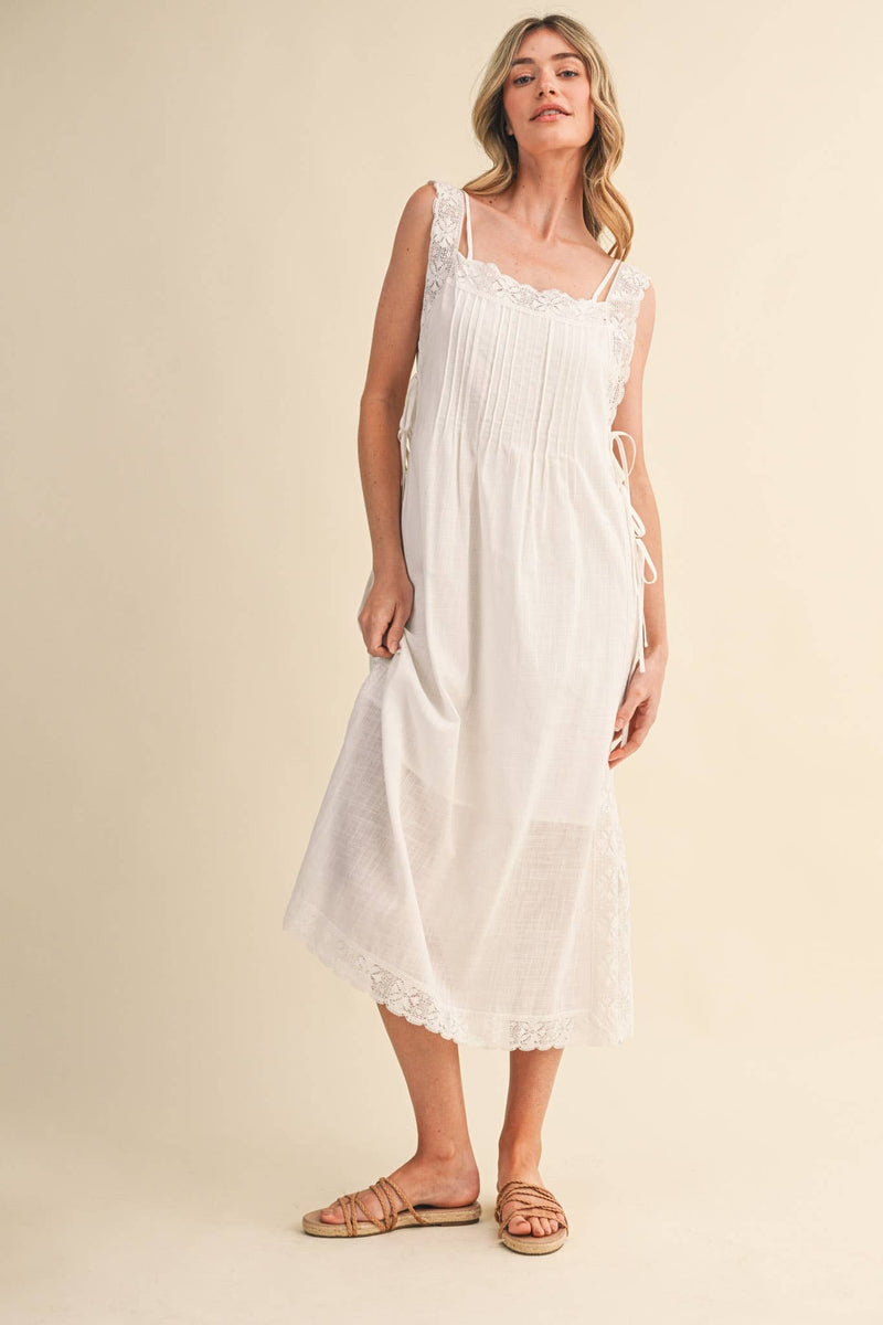 &merci Lace Trim Midi Dress