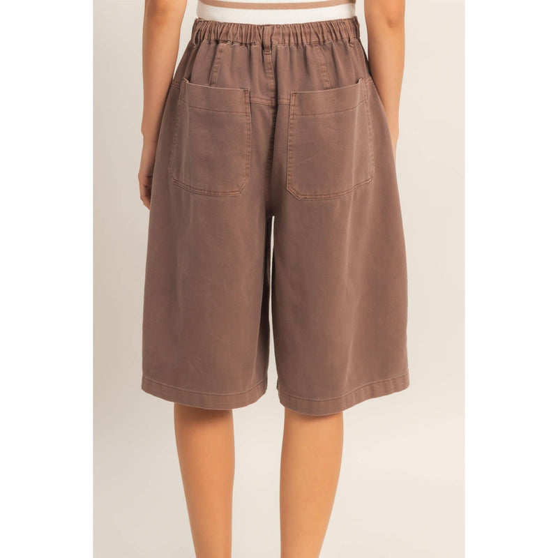 HYFVE Drawstring Waist Wide Leg Jorts