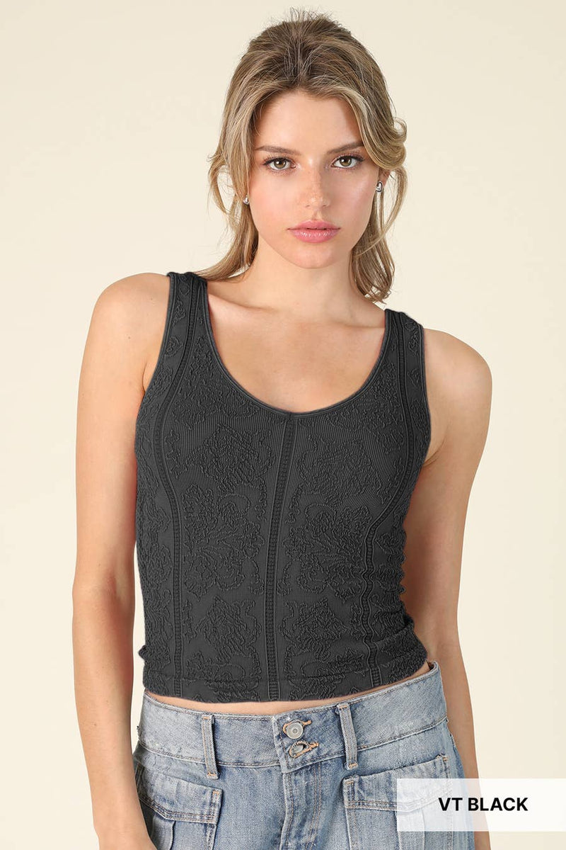 Nikibiki Vintage Reversible Textured Top