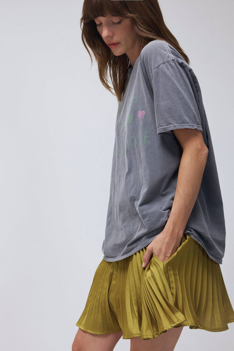 Lara Daisy Inc. Pleated Satin Mini Skort