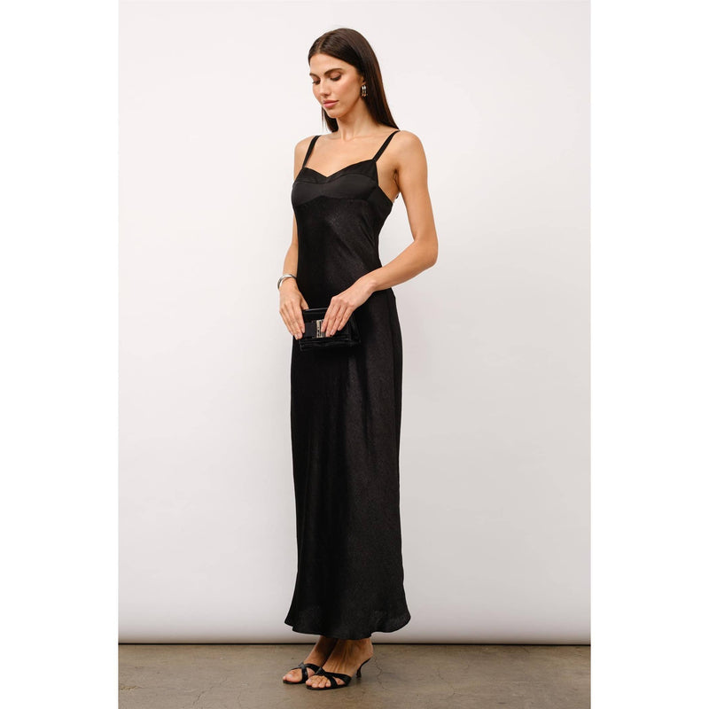 Loucia Haisley Textured Satin Maxi Slip Dress