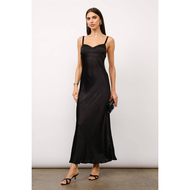 Loucia Haisley Textured Satin Maxi Slip Dress