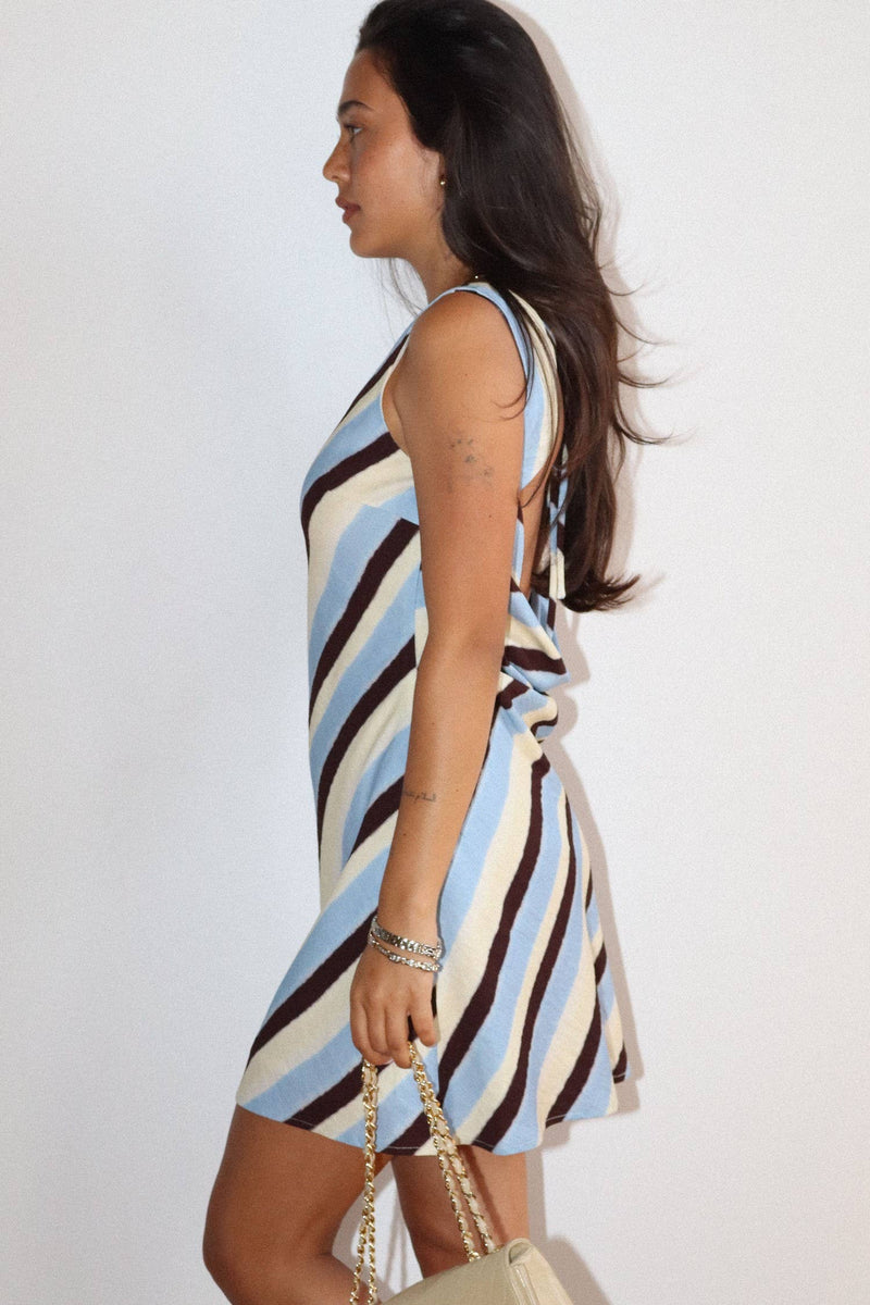 Bailey Rose Diagonal Stripe Mini Dress