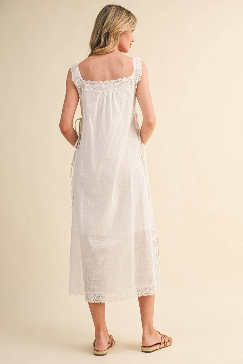 &merci Lace Trim Midi Dress
