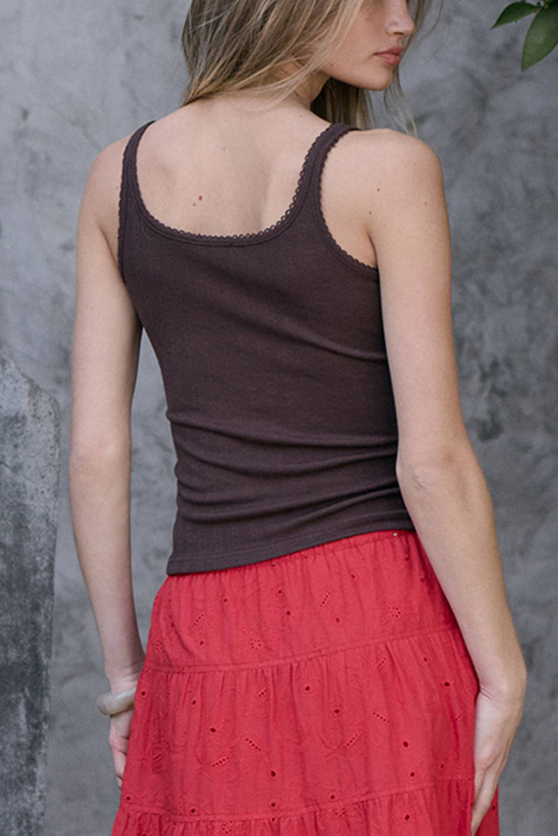 Raisonnel Brown Button Up Tank