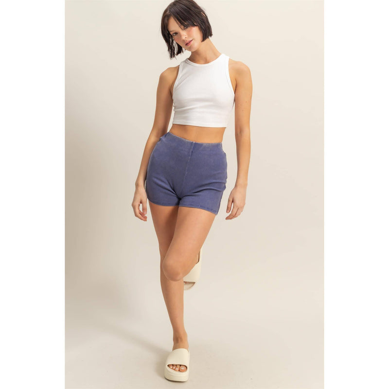 HYFVE High Waist Ribbed Fitted Biker Shorts