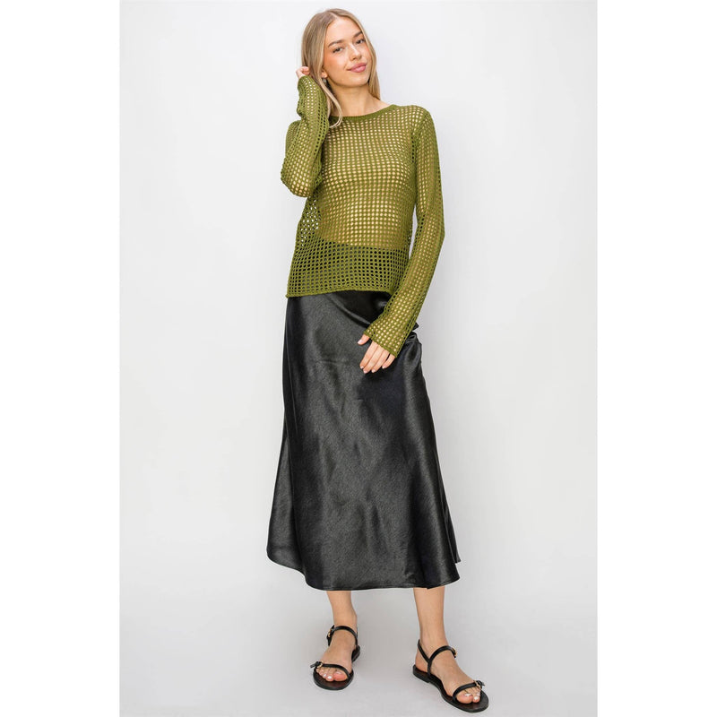 HYFVE Open Knit Long Sleeve Sweater