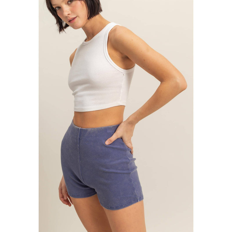HYFVE High Waist Ribbed Fitted Biker Shorts