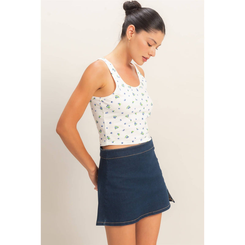 HYFVE Scoop Neck Blueberry Print Tank