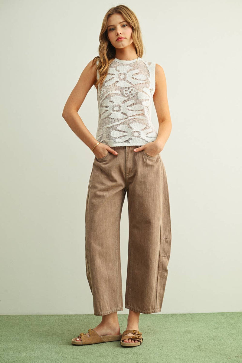 Miou Muse Floral Knitted Sleeveless Top