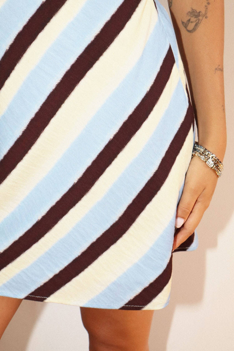 Bailey Rose Diagonal Stripe Mini Dress