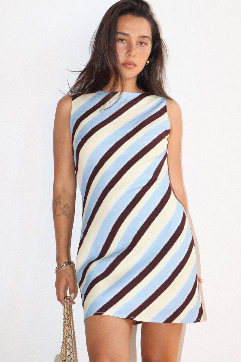 Bailey Rose Diagonal Stripe Mini Dress