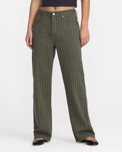 RVCA Coco Relaxed Straight Leg Pant in Olive