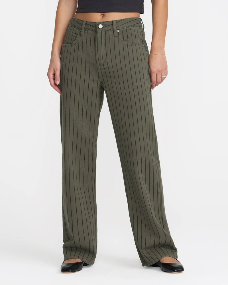 RVCA Coco Relaxed Straight Leg Pant in Olive