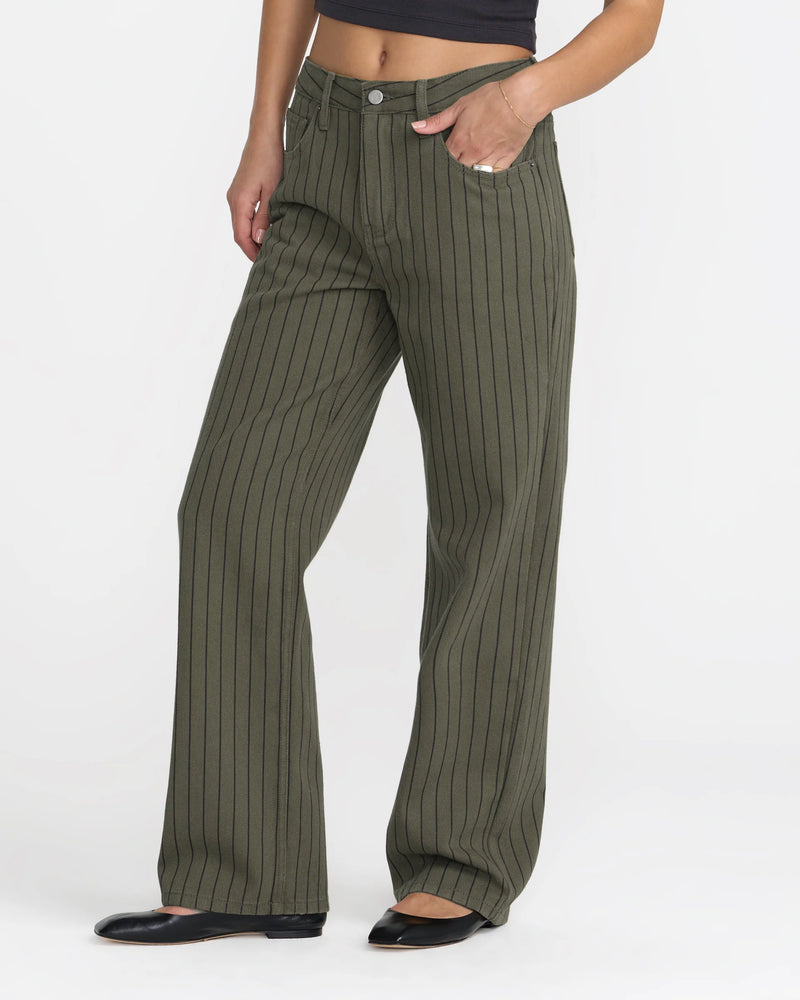 RVCA Coco Relaxed Straight Leg Pant in Olive
