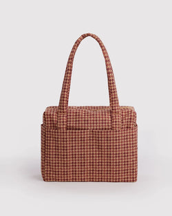 Baggu Small Cloud Carry-On in Tan Houndstooth